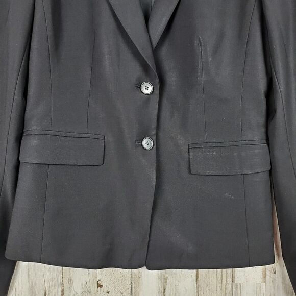 Ann Taylor Button Front Blazer Jacket Black Size 2 - Picture 5 of 9